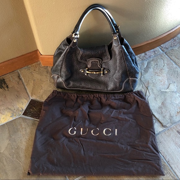 🍃💕Gucci Pelham Leather Iconic Horsebit Hardware Guccissima Handbag - Picture 6 of 8
